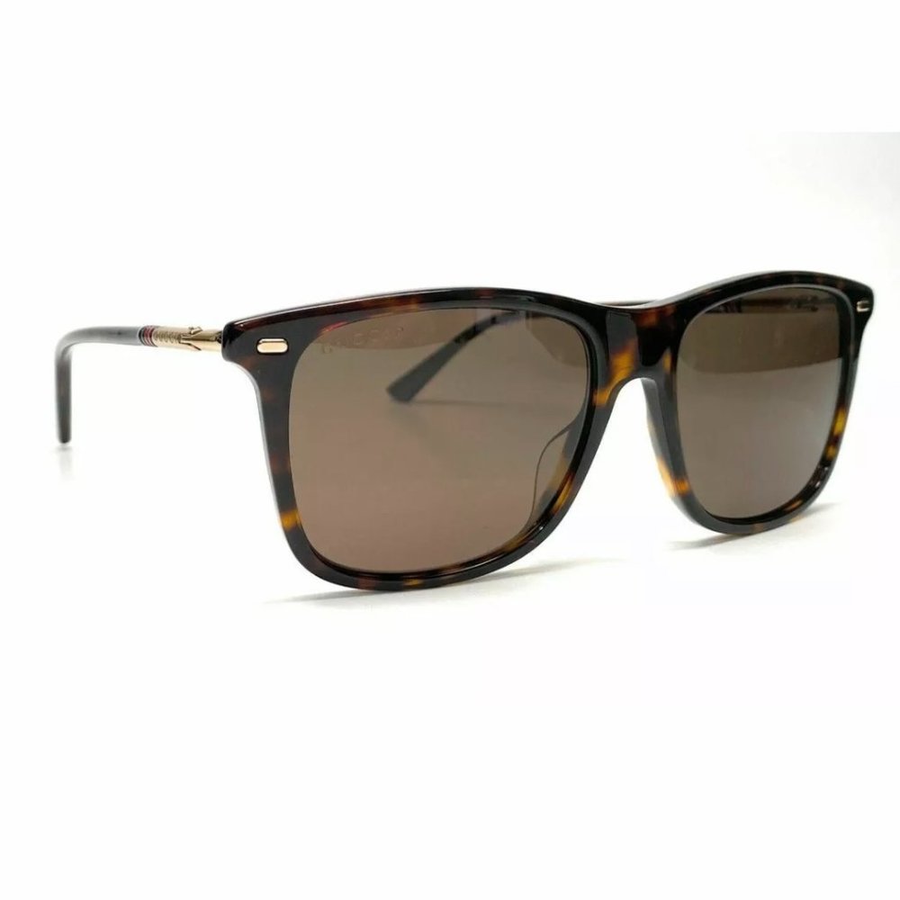 Gucci Men's Polarized Havana Brown Sunglasses - Picture 3 of 3